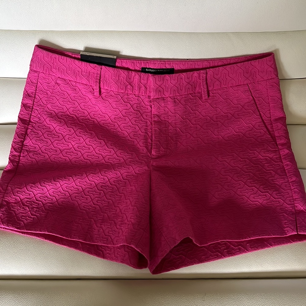 Banana Republic Pink Textured Shorts Size 6 (4.5” Short) NWT